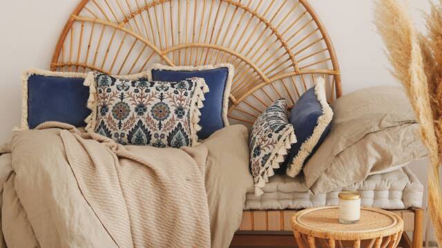 Blue Iris in Istanbul Cushion With Fringe, Decorative Pillow, Cotton Sofa Cushion, Pillow For Living Room, Bedroom - image 1