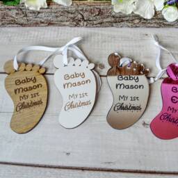 Personalized Baby's First Christmas Bauble Engraved Xmas Decoration - thumbnail 4