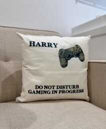 Personalised Gaming Cushion Linen Gamer Pillow, Do Not Disturb - thumbnail 1