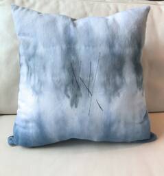 White Denim, Misty Blue & Grey Hand Dyed With Stitch Detail, Style 2 - thumbnail 1