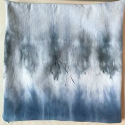 White Denim, Misty Blue & Grey Hand Dyed With Stitch Detail, Style 2 - thumbnail 3