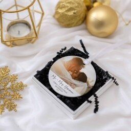 Personalised Married Photo Ornaments, Just Bauble, First Christmas As Mr & Mrs Decoration, Couple Wedding Gifts - thumbnail 2