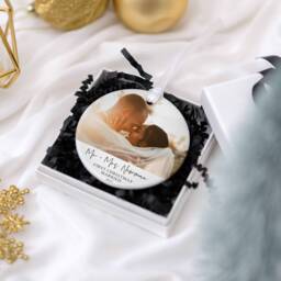 Personalised Married Photo Ornaments, Just Bauble, First Christmas As Mr & Mrs Decoration, Couple Wedding Gifts - thumbnail 1