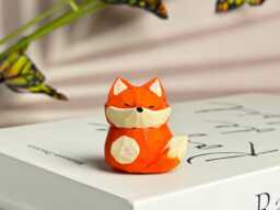 Custom Handmade Wooden Fox Decor Art Carving For Housewarming, Adorable Wood Carved Ornament, Miniature Gift Nature Lover - thumbnail 1