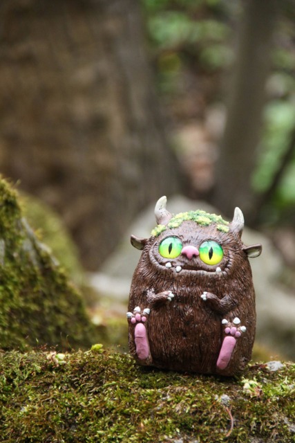 Ooak Forest Monster Figurine, Fantasy Beast Sculpture, Curiosity Cabinet - image 1
