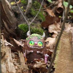 Ooak Forest Monster Figurine, Fantasy Beast Sculpture, Curiosity Cabinet - thumbnail 3