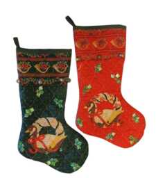 Handmade Quilted Christmas Stockings Vintage Holiday Decor