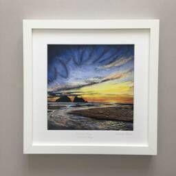 Holywell Bay, Cornwall Art Print Journey Home - Hand Embellished Framed - thumbnail 1