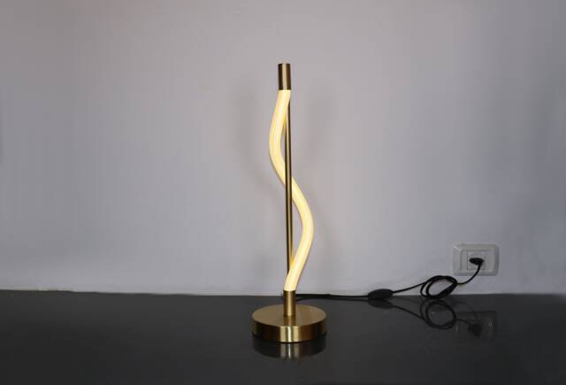 Bedside Lamp, Desk Light , Illuminated Cable Lighting - Blackened Brass Table Lamp Modern Vanity Fixture - image 1