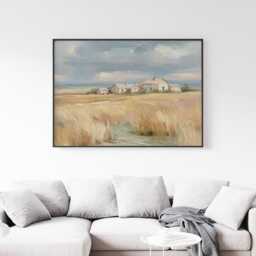 Prairie Farm Poster, Golden Field Print, Country Wall Art, Paper - thumbnail 3