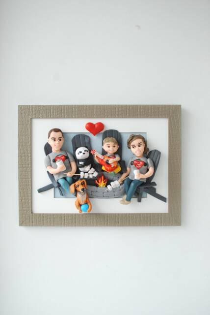 Family Portrait Illustration First Time Mom Gift - image 1