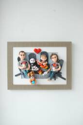 Family Portrait Illustration First Time Mom Gift - thumbnail 1
