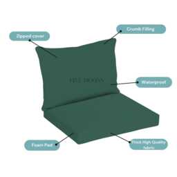 Outdoor Patio Cushion Set With Water-Resistant, Zippered Durable Covers. Compatible For Keter Allibert California Rattan Furniture - thumbnail 3