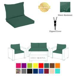 Outdoor Patio Cushion Set With Water-Resistant, Zippered Durable Covers. Compatible For Keter Allibert California Rattan Furniture - thumbnail 1