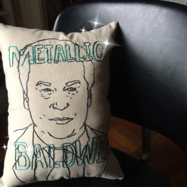 "Hand Embroidered ""Metallic Baldwin" - image 1