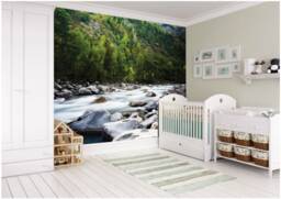 Mountain River Tree Forest Rock Nature Photo Wall Mural Wallpaper Bedroom Kitchen Home Decoration - thumbnail 1