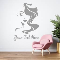 Beauty Salon Wall Decal Woman Face, Lashes Decor Z56 - thumbnail 2