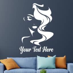 Beauty Salon Wall Decal Woman Face, Lashes Decor Z56 - thumbnail 3