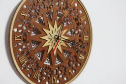 Wooden, Multilayered Laser Cut Wall Clock With Numbers Coming in Personalised Box - thumbnail 1