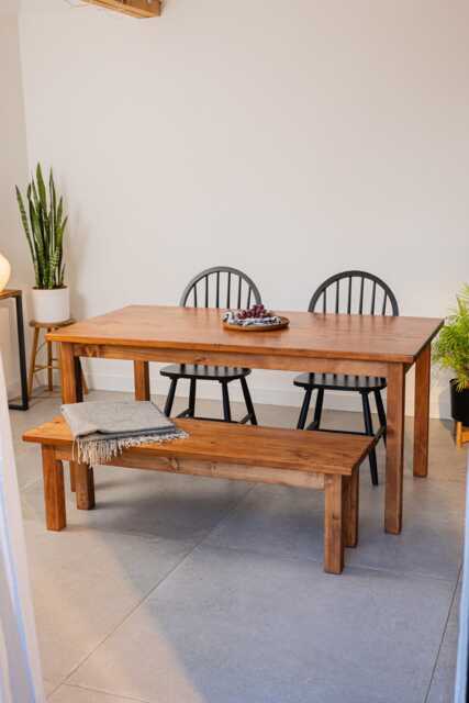 Farmhouse Dining Table & Matching Benches. All Wooden With Sustainably Sourced, Slow Grown Wood. Handmade To Order & Customisable - image 1