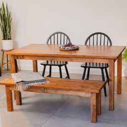 Farmhouse Dining Table & Matching Benches. All Wooden With Sustainably Sourced, Slow Grown Wood. Handmade To Order & Customisable - thumbnail 3