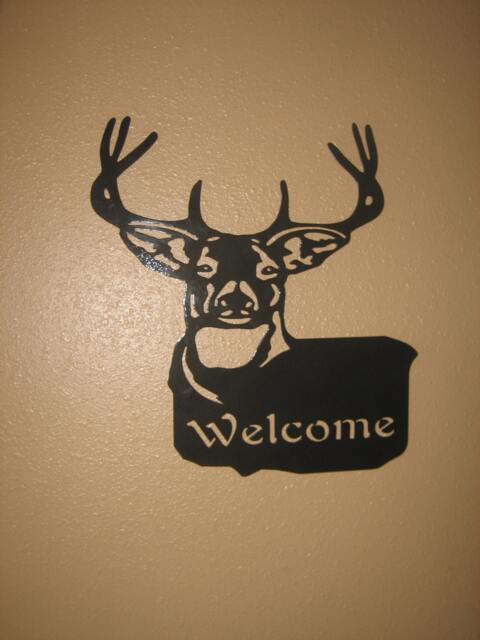 18 Inch Metal Deer Welcome Sign. Deer. Animal. Welcome. Home. Decor. Wall Art. Gift. Rustic. Outdoors. Hunting. Him. Cabin. Camp