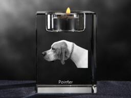 Pointer, Crystal Candlestick With Dog, Souvenir, Decoration, Limited Edition, Collection - thumbnail 1