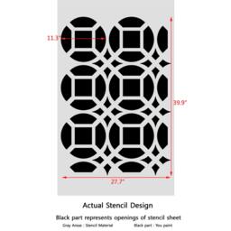 Wall Moroccan Stencil Lesley Large Size, For Diy Decor Furniture Painting - thumbnail 3