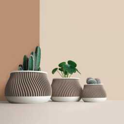 3D Printed Cactus, Succulent Planters, Interior Plant Pots, Mid Century Eco-Friendly Gift Idea For Home, Large Planter Pot - thumbnail 3