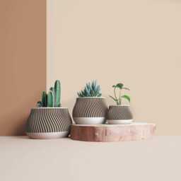 3D Printed Cactus, Succulent Planters, Interior Plant Pots, Mid Century Eco-Friendly Gift Idea For Home, Large Planter Pot - thumbnail 2
