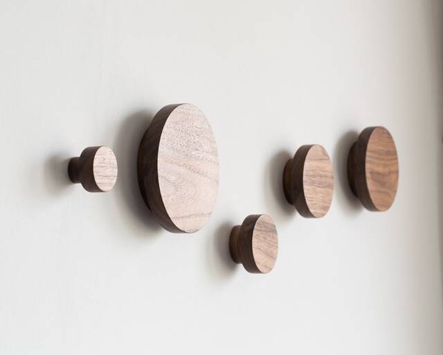 Large Round Hooks For Wall, Modern Coat Rack With Decorative Knobs & Clothes Hanger - image 1