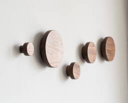 Large Round Hooks For Wall, Modern Coat Rack With Decorative Knobs & Clothes Hanger