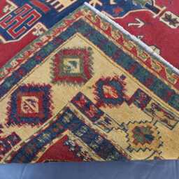 6x7 Hand Knotted Soumak Kilim Rug, Afghan Tribal Medallion Wool Carpet - thumbnail 4