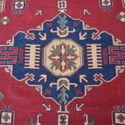 6x7 Hand Knotted Soumak Kilim Rug, Afghan Tribal Medallion Wool Carpet - thumbnail 3