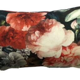 Floral Cotton Cushion Cover Red Roses, White Lily, Artistic Painting - thumbnail 4