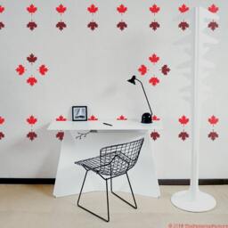 Maple Leaf Pattern Wall Decals Canadian Decor - thumbnail 3
