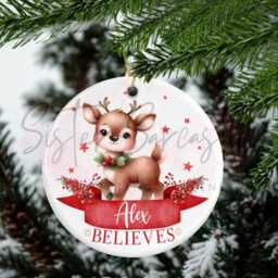 Personalised Kids Christmas Decoration - Grandson Gift Custom Bauble For Boys & Girls Stocking Filler Eve Box - thumbnail 1
