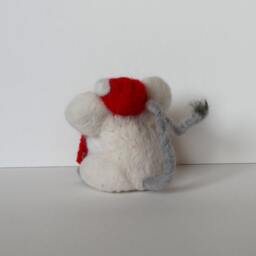 Needle Felted Animal, Felted Mouse , Christmas Decoration , Christmas Mouse, Tree - thumbnail 3