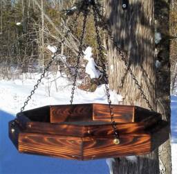 Large Hanging Octagon Platform Bird Or Squirrel Feeder Cedr Wood Tbnup 1lbo - thumbnail 1