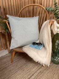 Blue Gingham Scatter Cushions, Summer Cushions , Duck Egg Blue Cushion, Garden Cushion