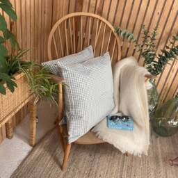 Blue Gingham Scatter Cushions, Summer Cushions , Duck Egg Blue Cushion, Garden Cushion - thumbnail 3