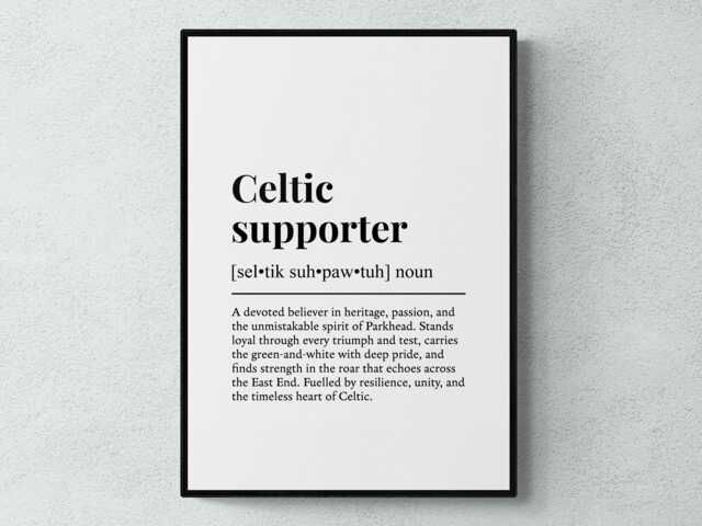 Celtic Supporter Funny Definition Sport Football Gift Wall Art Print - image 1