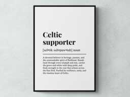 Celtic Supporter Funny Definition Sport Football Gift Wall Art Print - thumbnail 1