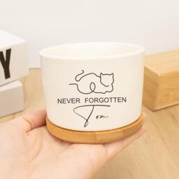 Personalized Cat Memorial Gift Planter, Planter Gift, Pet Plant Pot, Never Forgotten, Loss Of