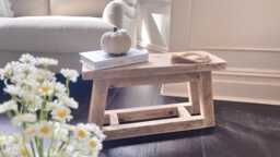 Handmade Reclaimed Wood Side Table UK - Rustic Solid Furniture - thumbnail 1