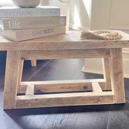 Handmade Reclaimed Wood Side Table UK - Rustic Solid Furniture - thumbnail 2