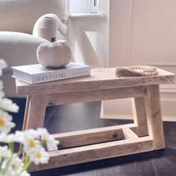 Handmade Reclaimed Wood Side Table UK - Rustic Solid Furniture - thumbnail 3