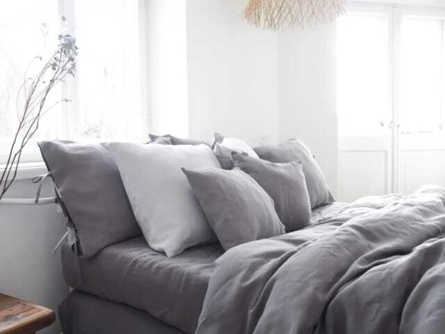 100% Linen Bedding Set With Zipper - Duvet Cover + Pillowcases Queen Size - 3 Psc, King Twin Xl - 2 Psc - image 1