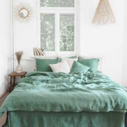 100% Linen Bedding Set With Zipper - Duvet Cover + Pillowcases Queen Size - 3 Psc, King Twin Xl - 2 Psc - thumbnail 2