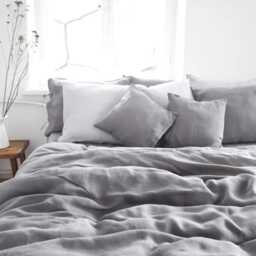 100% Linen Bedding Set With Zipper - Duvet Cover + Pillowcases Queen Size - 3 Psc, King Twin Xl - 2 Psc - thumbnail 3
